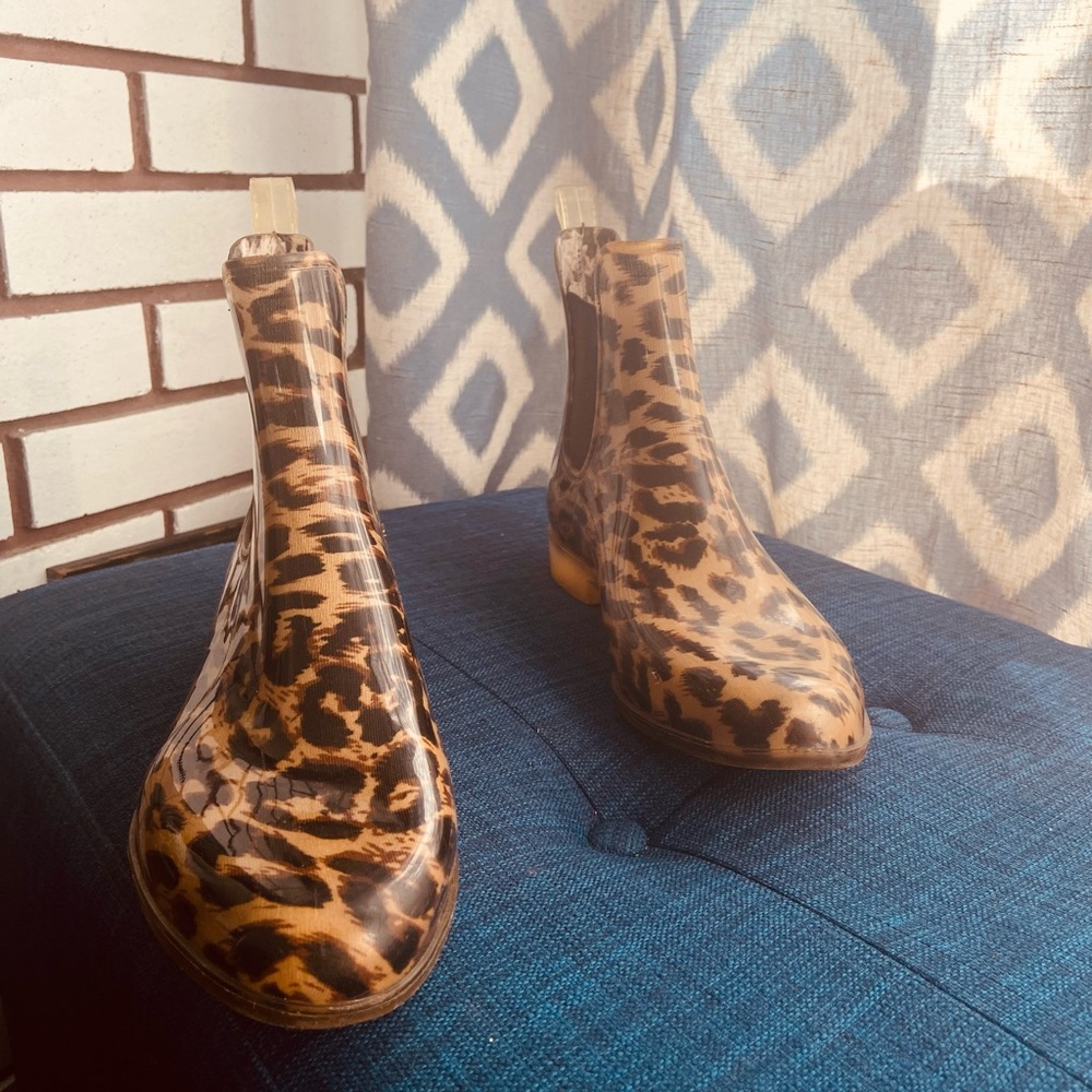 J. Crew Leopard Rain Boots